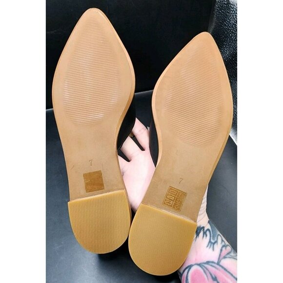 NIB Madewell The Gemma Mule Black Leather G8388 Cloudlift Padding Pointed Toe 7 - Picture 8 of 10